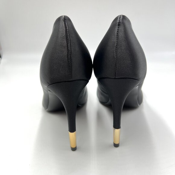 Nine West Womens Size 8.5 Black Satin Stiletto Heels Pumps Shoes With Bows‎ - Picture 6 of 15